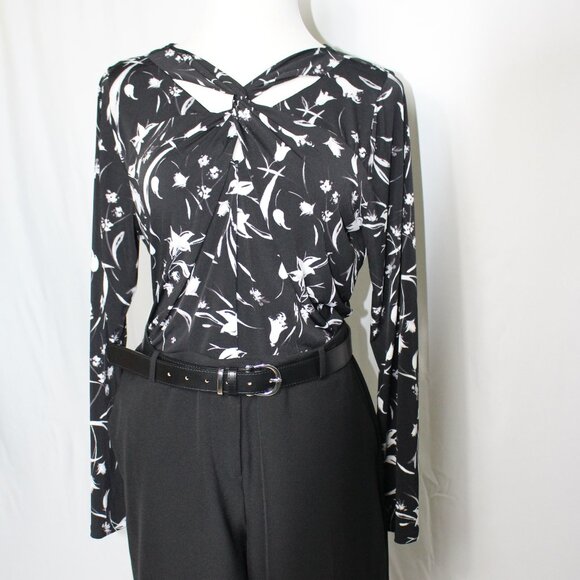 White House Black Market Tops - White House Black Market Floral Long Sleeve Top Women's XL